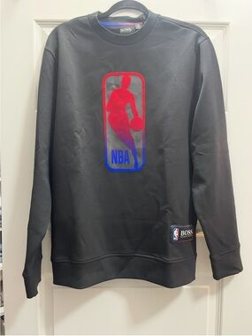 Men's NBA x Hugo Boss Black Windmill Crewneck Sweatshirt sz M NWT